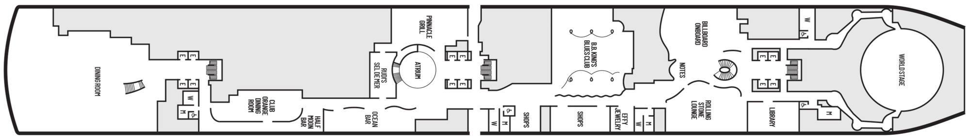 Deck 2 - Plaza Deck plan
